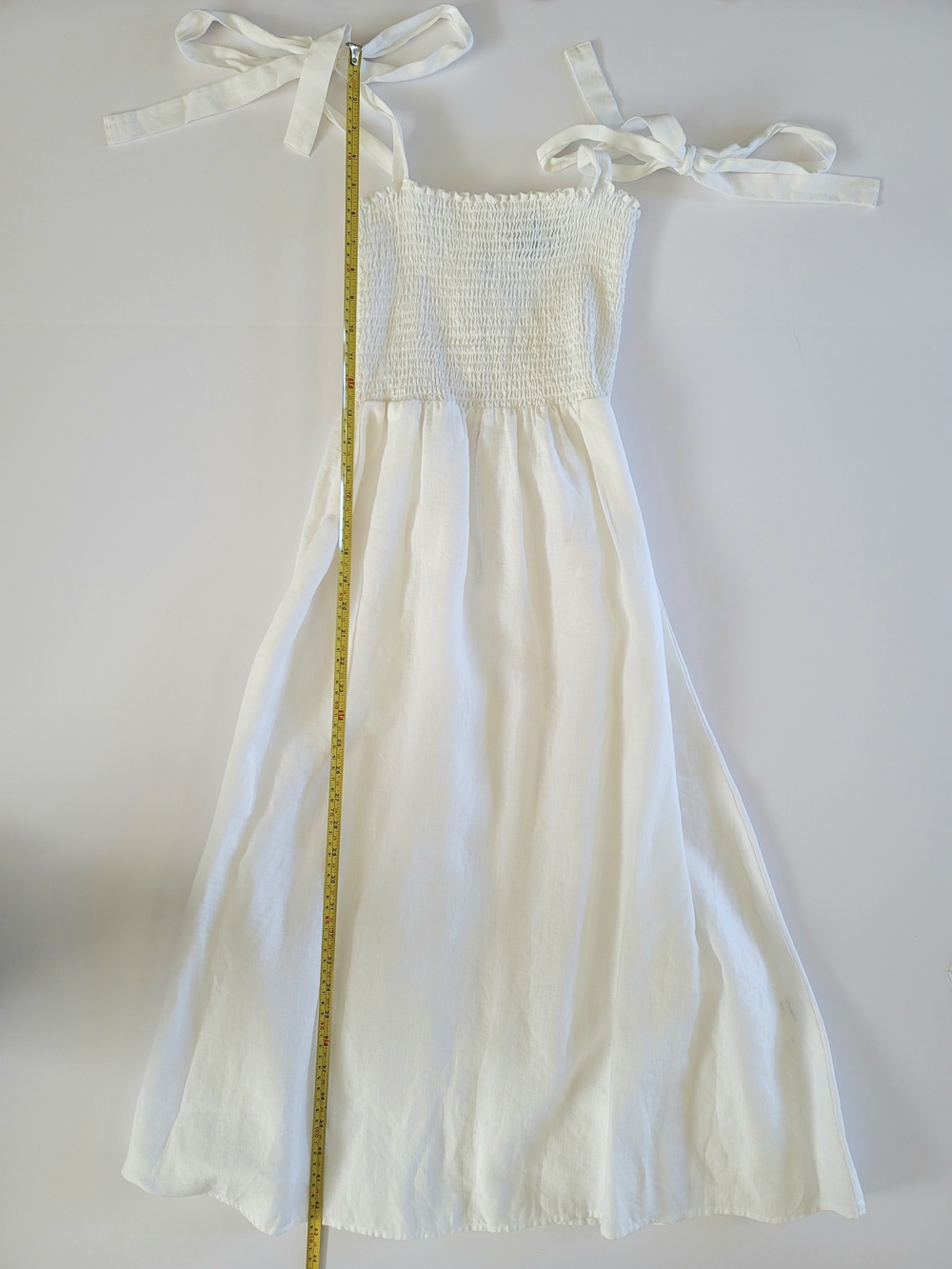 Reformation Canyon White Linen Smocked Midi Dress XS - Picture 9 of 10